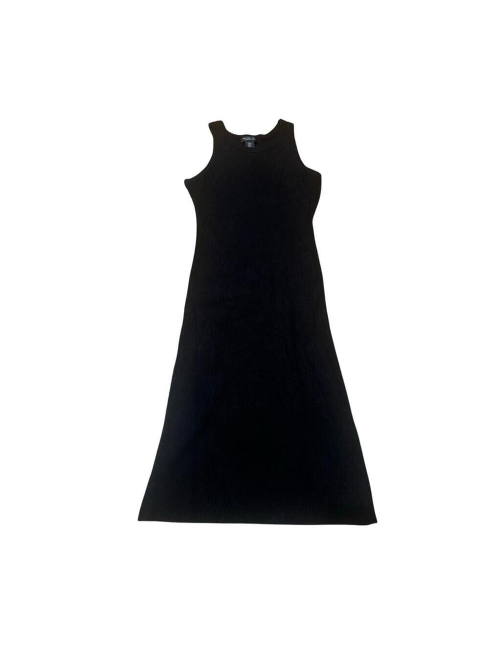 Rachel Zoe Black Tank midi dress Medium ribbed sleeveless Minimalist